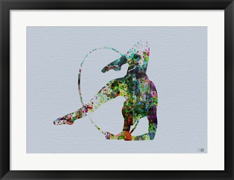 Framed Dancer Watercolor 3 Print
