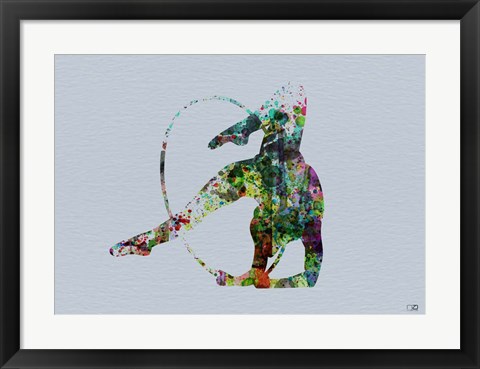 Framed Dancer Watercolor 3 Print