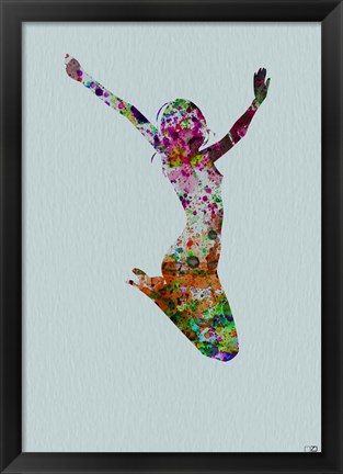 Framed Dancer Watercolor 5 Print
