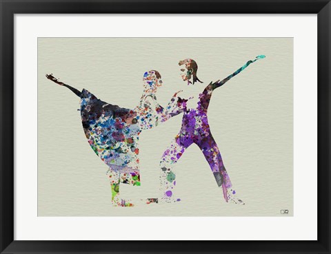 Framed Ballet Watercolor 2A Print