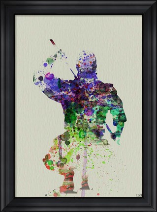 Framed Ninja Watercolor 1 Print