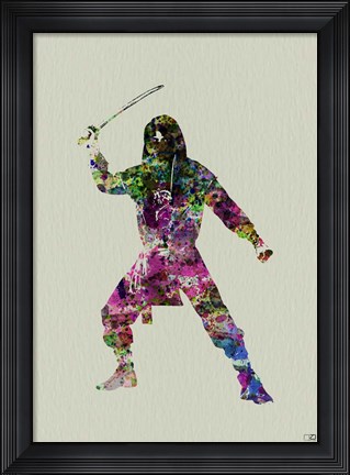 Framed Ninja Watercolor 2 Print