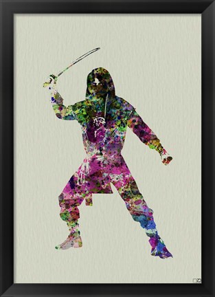 Framed Ninja Watercolor 2 Print