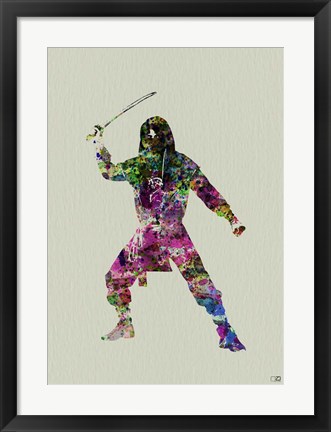 Framed Ninja Watercolor 2 Print
