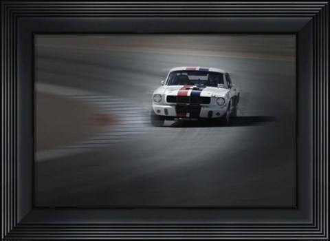 Framed Mustang on the racing Circuit Print