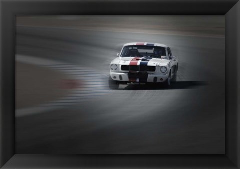 Framed Mustang on the racing Circuit Print