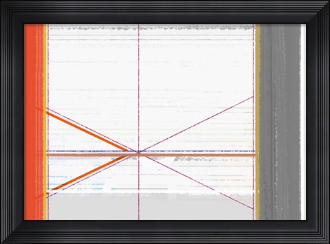 Framed Abstract Orange and White Print