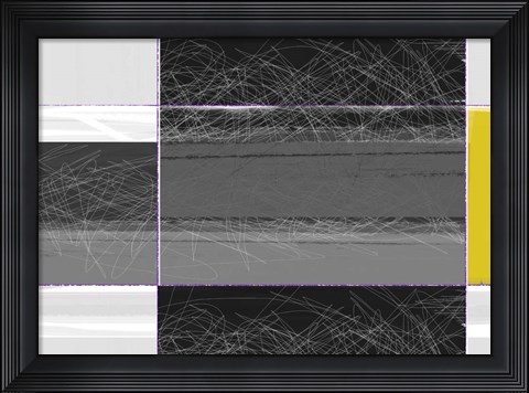 Framed Abstract Grey and Yellow Print