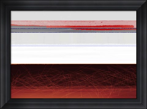 Framed Abstract Brown and White Print