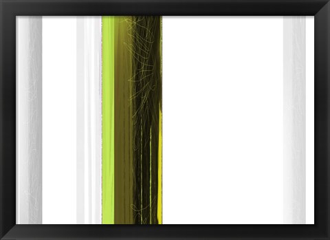 Framed Abstract Green on White Print