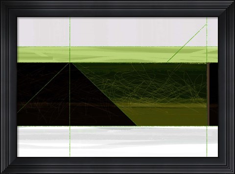 Framed Abstract Green Geometric Print