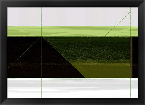 Framed Abstract Green Geometric Print