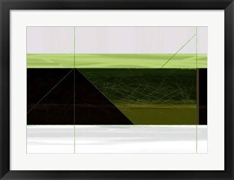 Framed Abstract Green Geometric Print