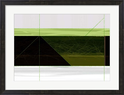 Framed Abstract Green Geometric Print