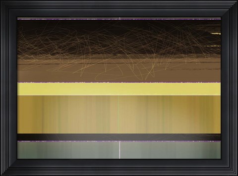 Framed Abstract Yellow and Brown Parallels Print