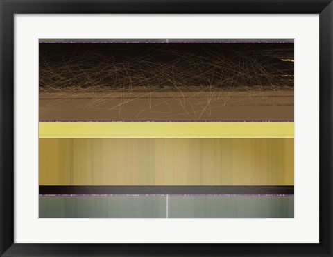 Framed Abstract Yellow and Brown Parallels Print