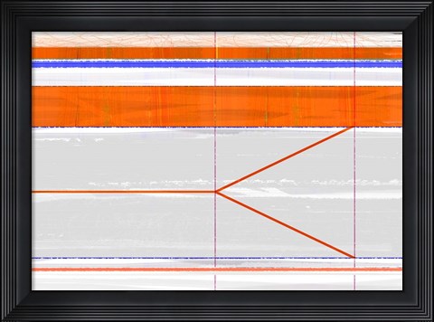 Framed Abstract Orange and Grey Print
