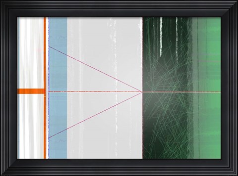 Framed Abstract Orange and Green Print