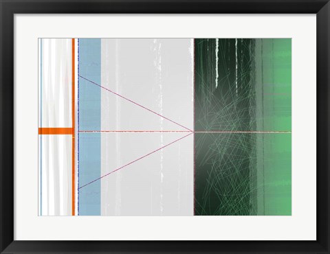 Framed Abstract Orange and Green Print