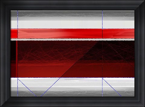 Framed Abstract Red and Brown Print