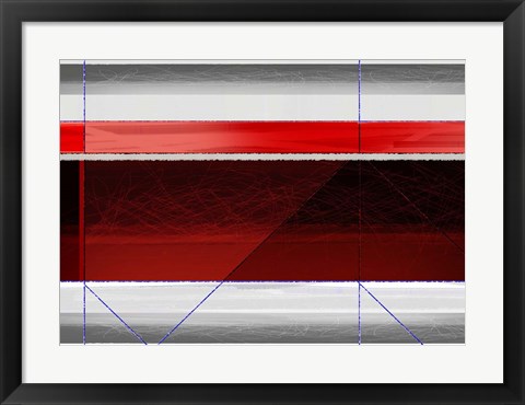 Framed Abstract Red and Brown Print