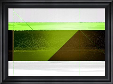 Framed Abstract Brown and Green Print