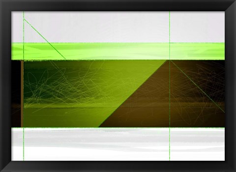 Framed Abstract Brown and Green Print