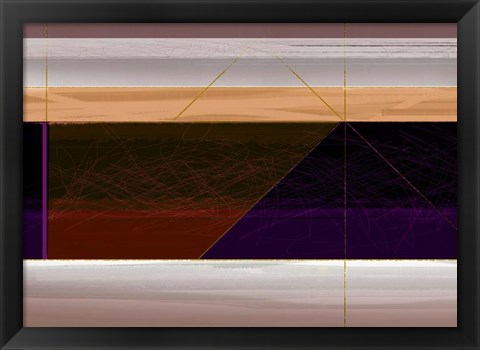 Framed Abstract Brown and Yellow Print