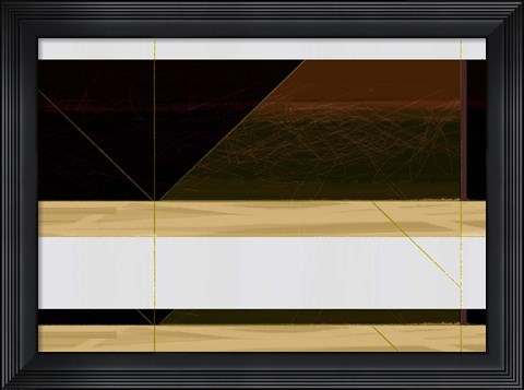 Framed Abstract  Brown and White Print