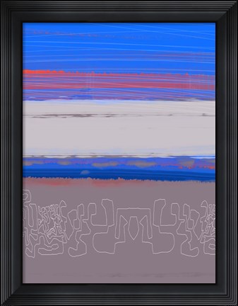 Framed Abstract  Blue View 1 Print