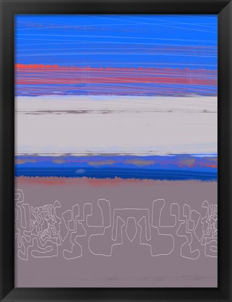 Framed Abstract  Blue View 1 Print