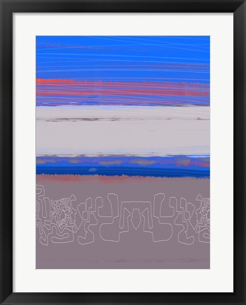 Framed Abstract  Blue View 1 Print