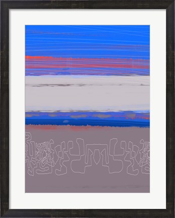 Framed Abstract  Blue View 1 Print