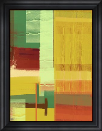 Framed Green and Brown Abstract 2 Print