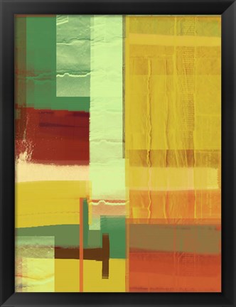 Framed Green and Brown Abstract 2 Print