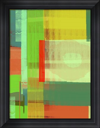 Framed Green and Brown Abstract 3 Print