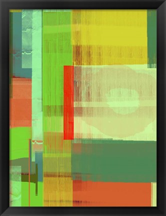 Framed Green and Brown Abstract 3 Print