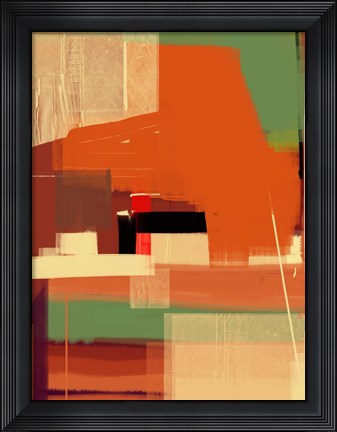Framed Green and Brown Abstract 4 Print
