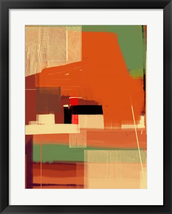 Framed Green and Brown Abstract 4 Print