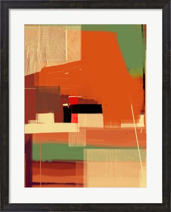 Framed Green and Brown Abstract 4 Print