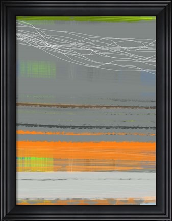 Framed Abstract Orange Stripe1 Print