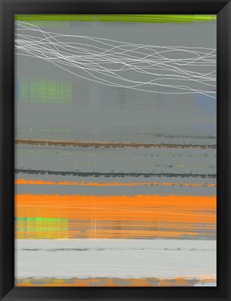 Framed Abstract Orange Stripe1 Print