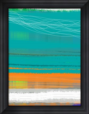 Framed Abstract Orange Stripe2 Print