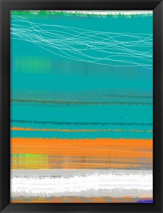 Framed Abstract Orange Stripe2 Print