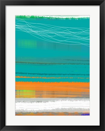 Framed Abstract Orange Stripe2 Print