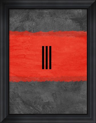 Framed Grey and Red Abstract 1 Print