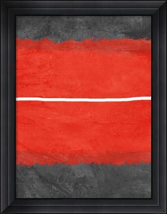 Framed Grey and Red Abstract 2 Print