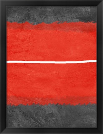 Framed Grey and Red Abstract 2 Print