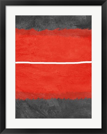 Framed Grey and Red Abstract 2 Print