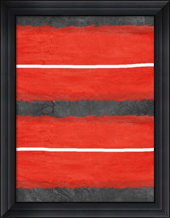 Framed Grey and Red Abstract 3 Print